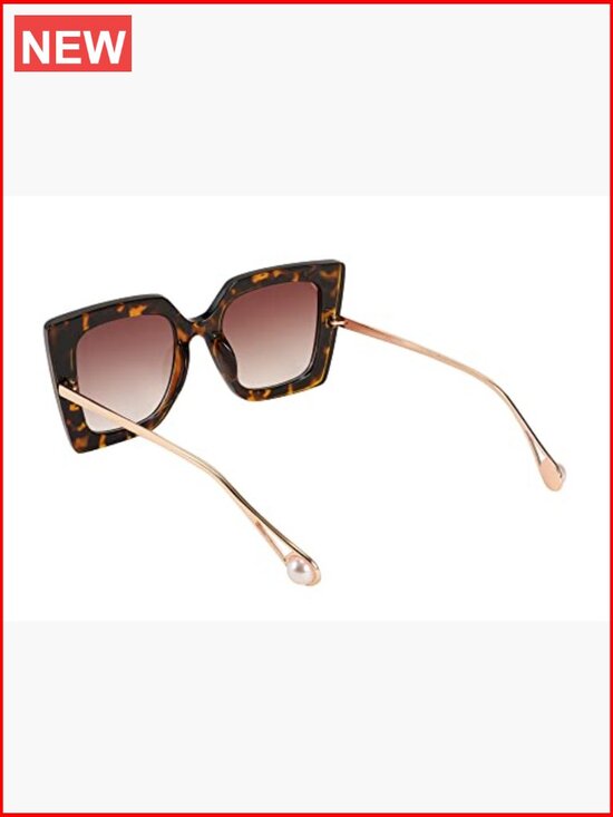 Oversized Cat Eye Sunglasses UV400 Protection Pearl Inlay Frame main image 7